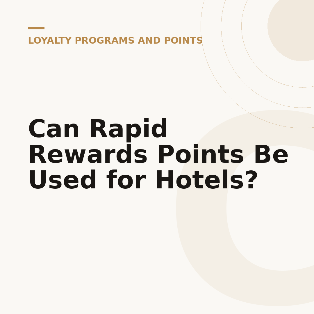 Can Rapid Rewards Points Be Used for Hotels?