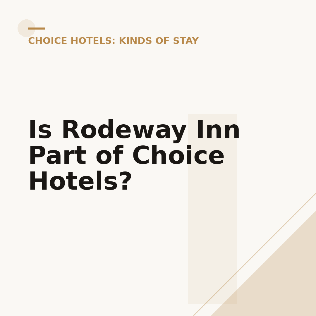 Is Rodeway Inn Part of Choice Hotels?