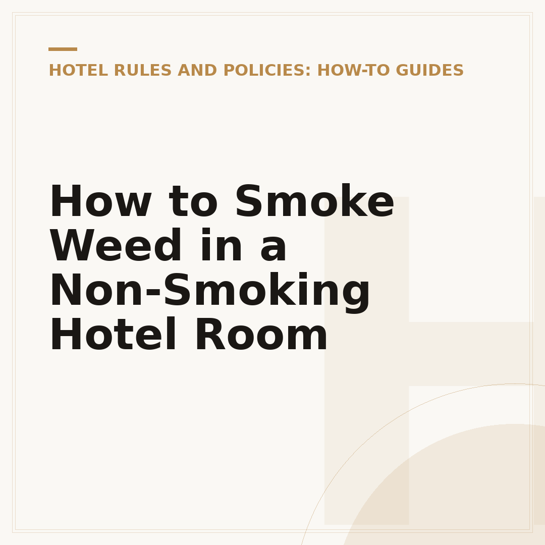 How to Smoke Weed in a Non-Smoking Hotel Room