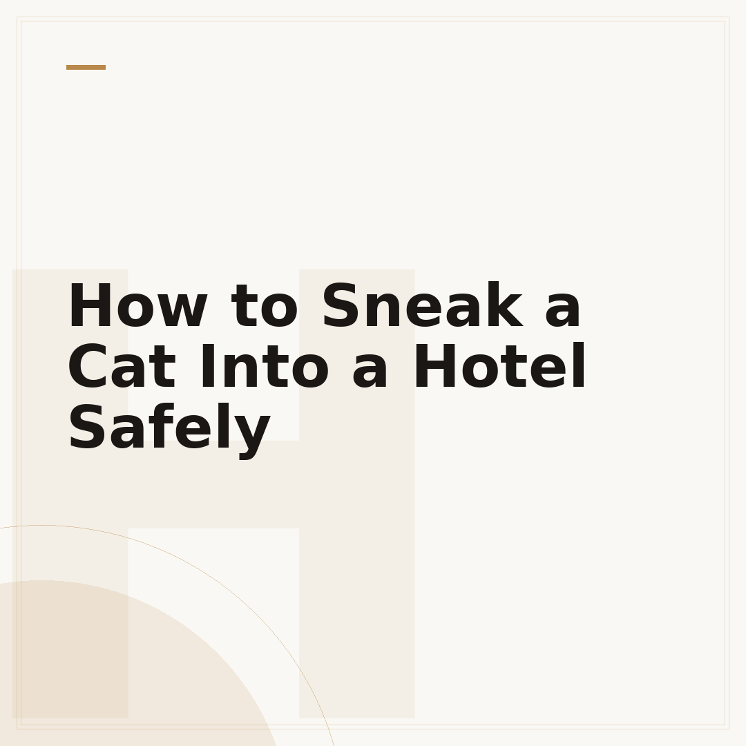 How to Sneak a Cat Into a Hotel Safely