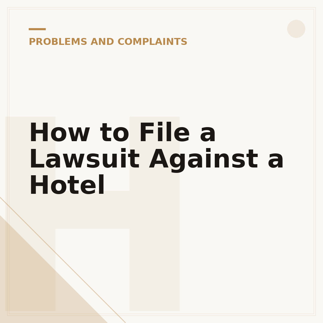 How to File a Lawsuit Against a Hotel