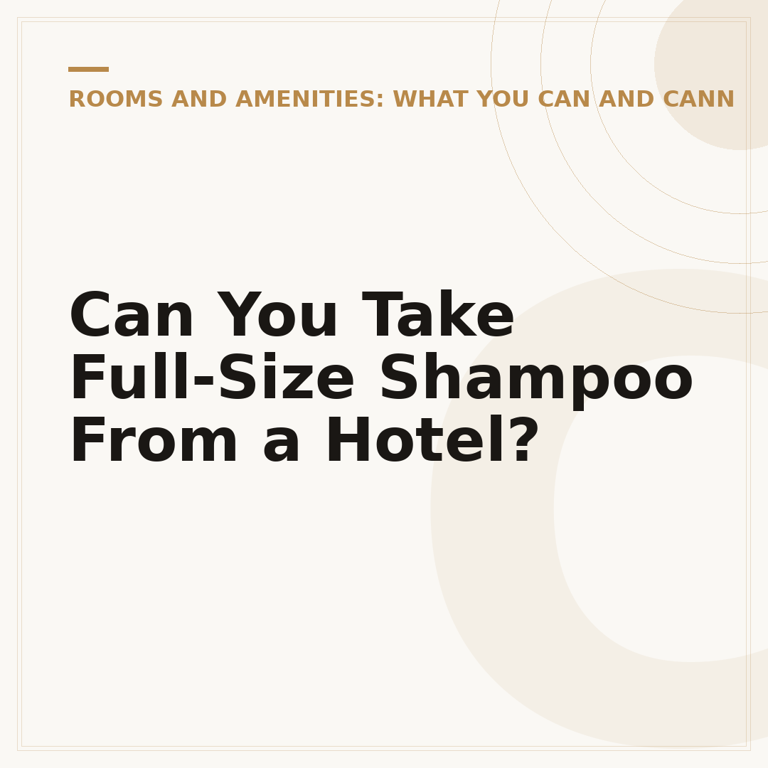 Can You Take Full-Size Shampoo From a Hotel?