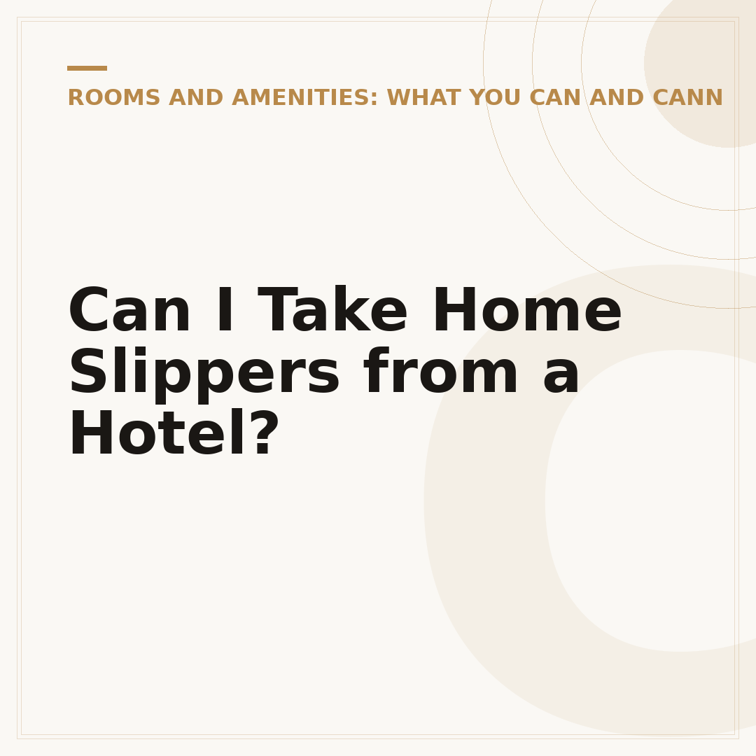 Can I Take Home Slippers from a Hotel?