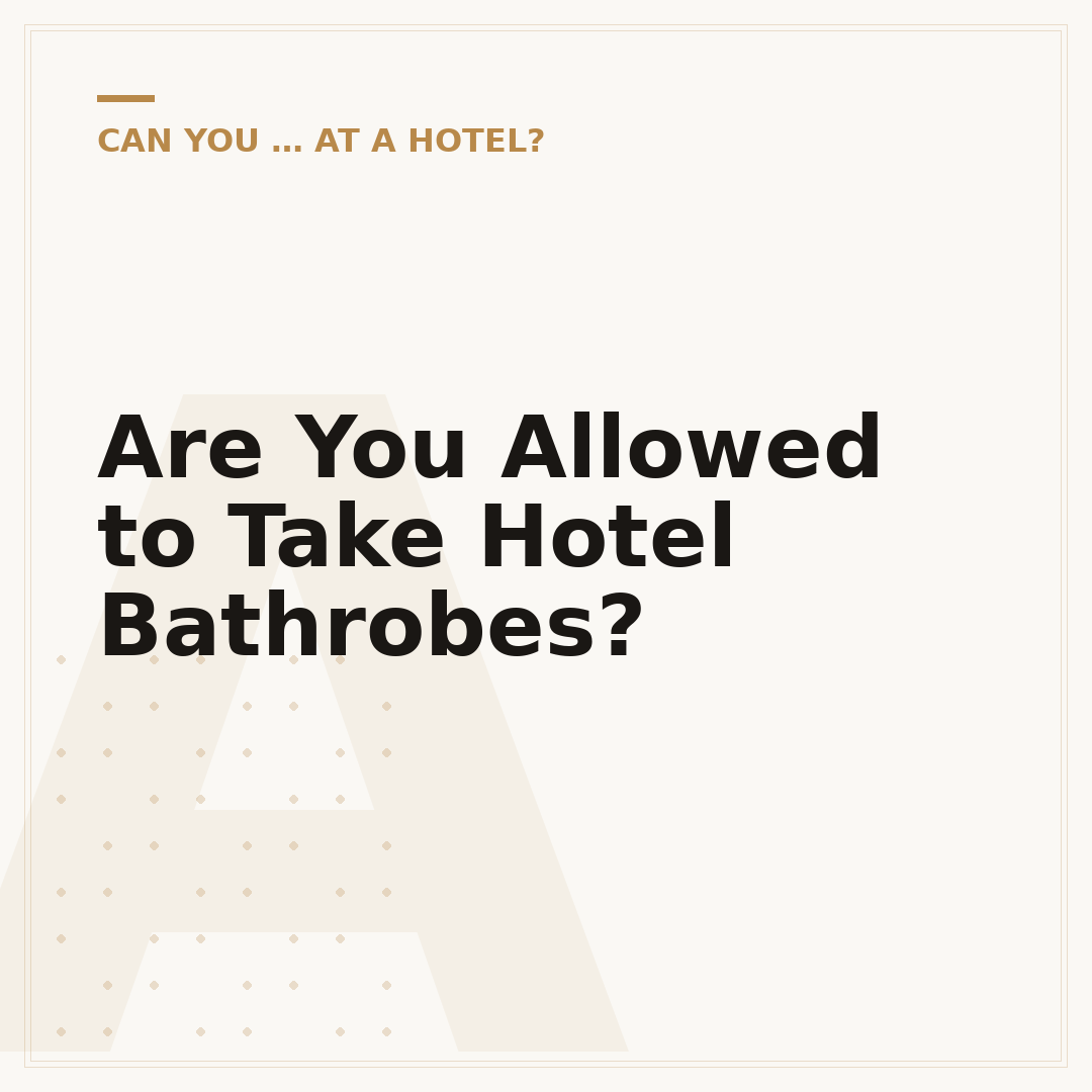 Are You Allowed to Take Hotel Bathrobes?