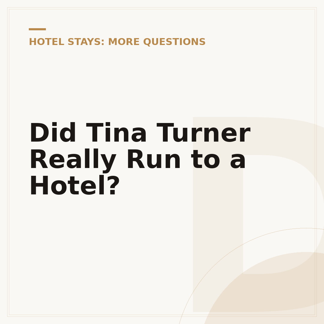 Did Tina Turner Really Run to a Hotel?