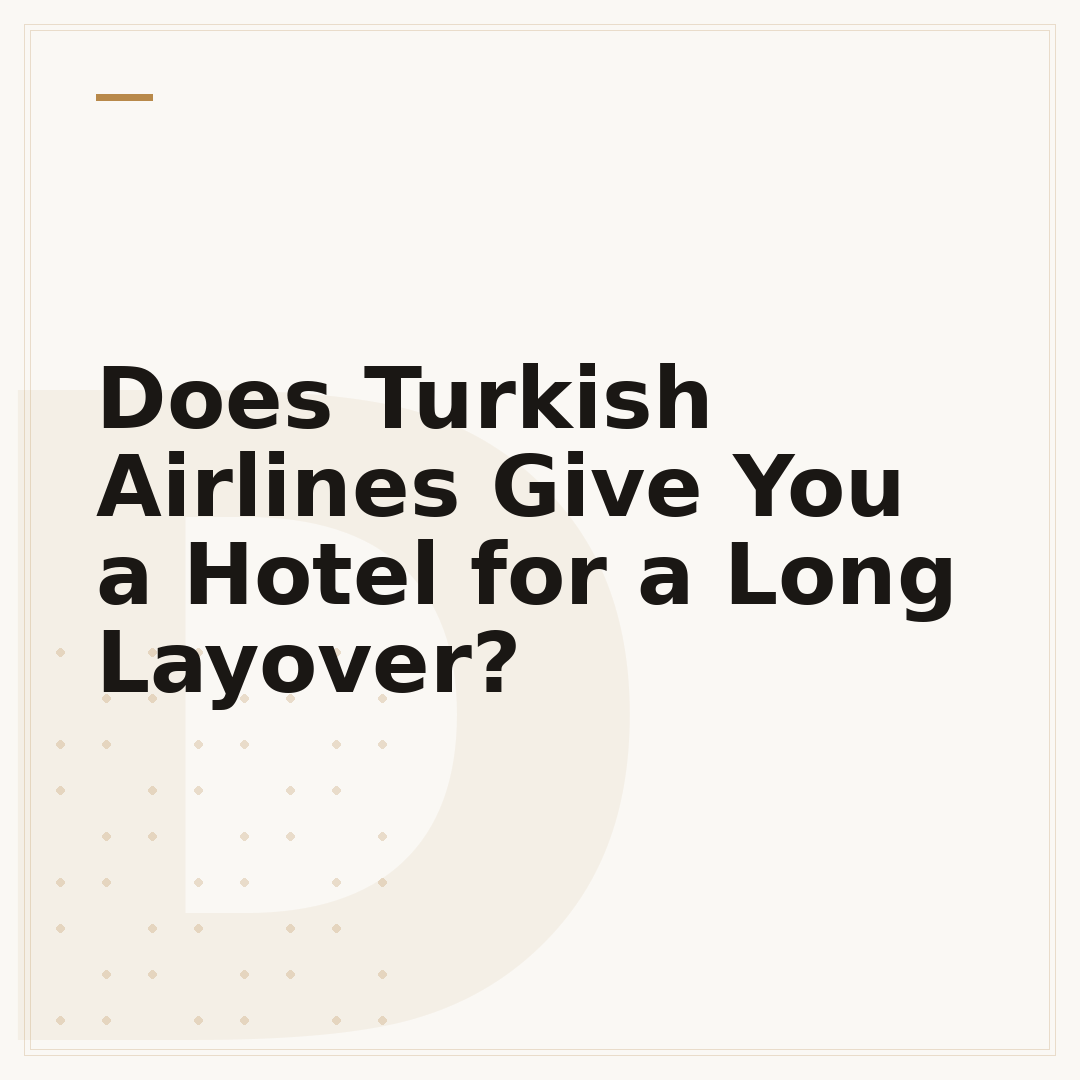 Does Turkish Airlines Give You a Hotel for a Long Layover?