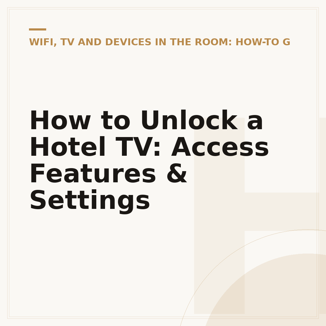 How to Unlock a Hotel TV: Access Features & Settings