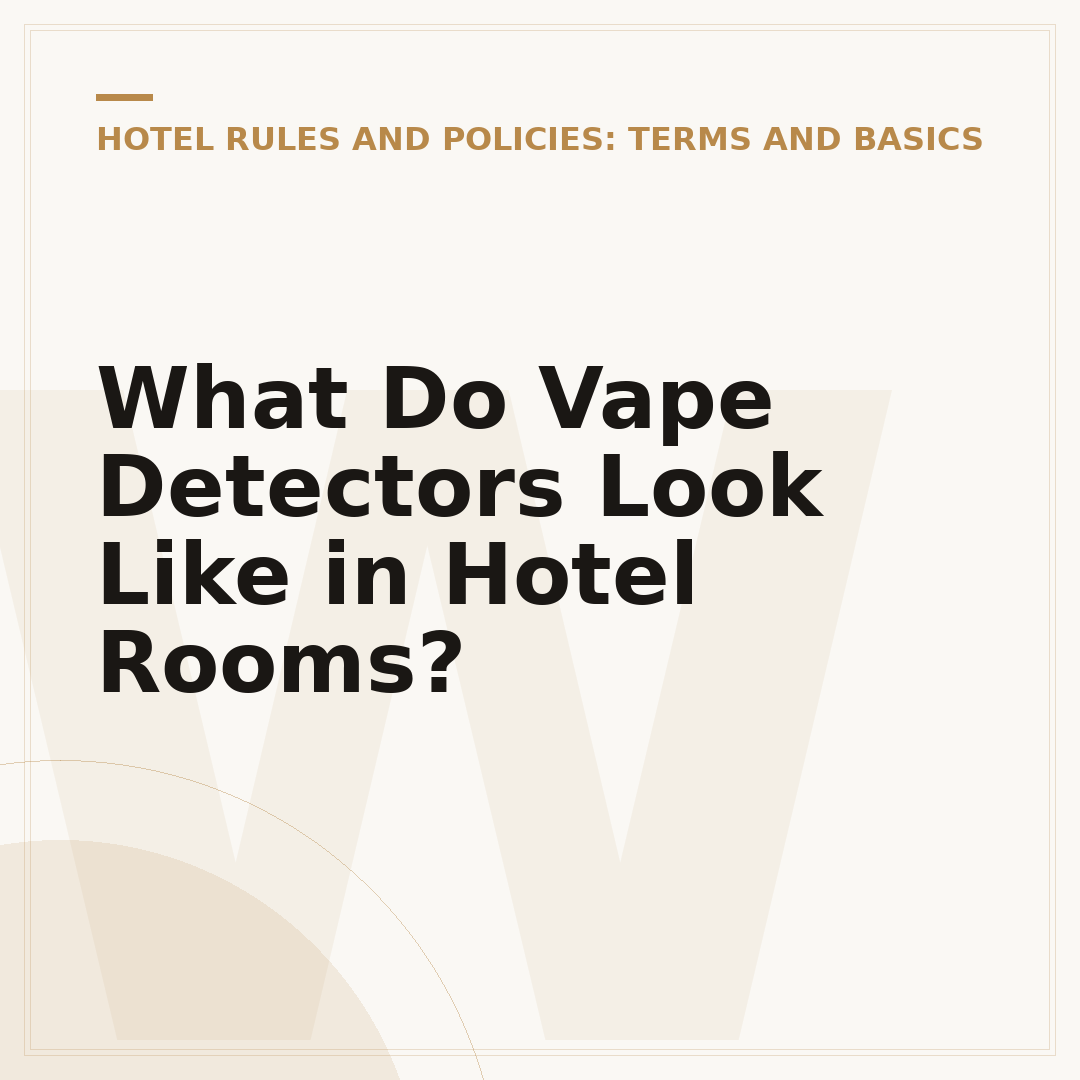 What Do Vape Detectors Look Like in Hotel Rooms?