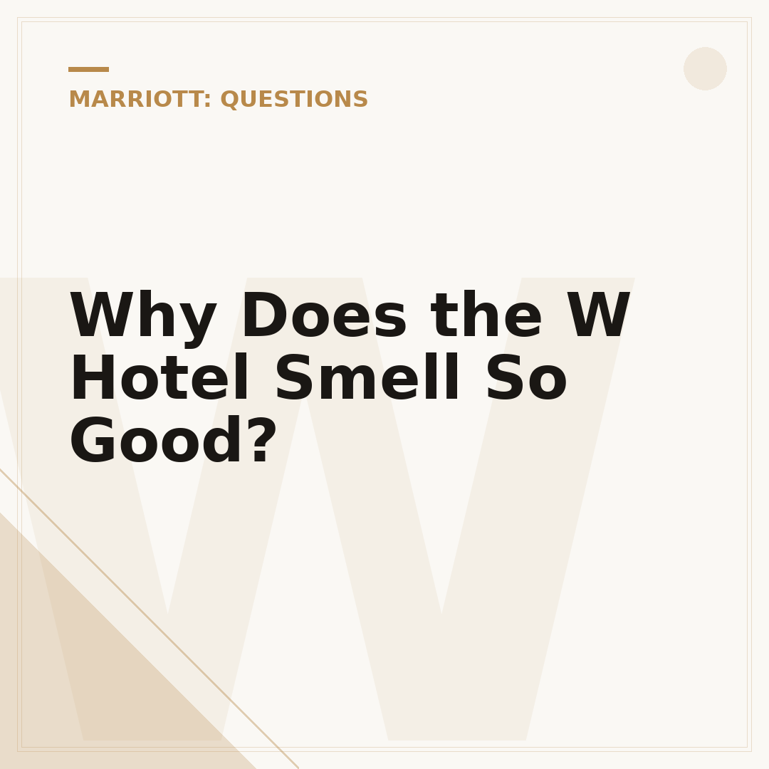 Why Does the W Hotel Smell So Good?