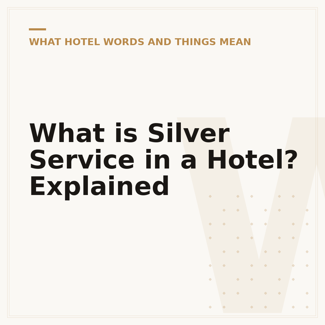 What is Silver Service in a Hotel? Explained