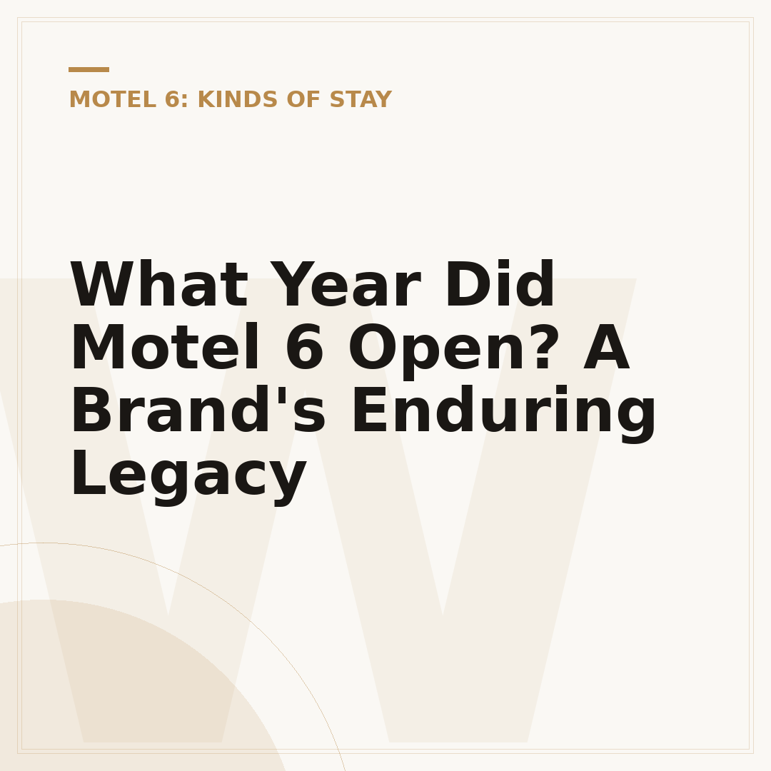 What Year Did Motel 6 Open? A Brand's Enduring Legacy