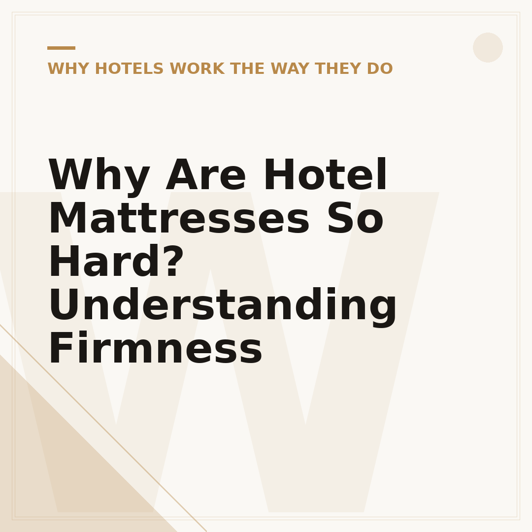 Why Are Hotel Mattresses So Hard? Understanding Firmness