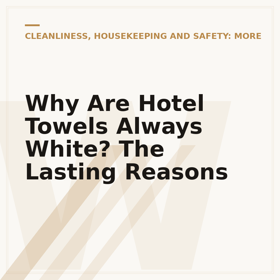Why Are Hotel Towels Always White? The Lasting Reasons